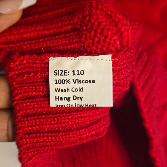 Knit Turtleneck Sweater Toddler Unisex Size 4T Red Soft Pullover - Picture 10 of 11